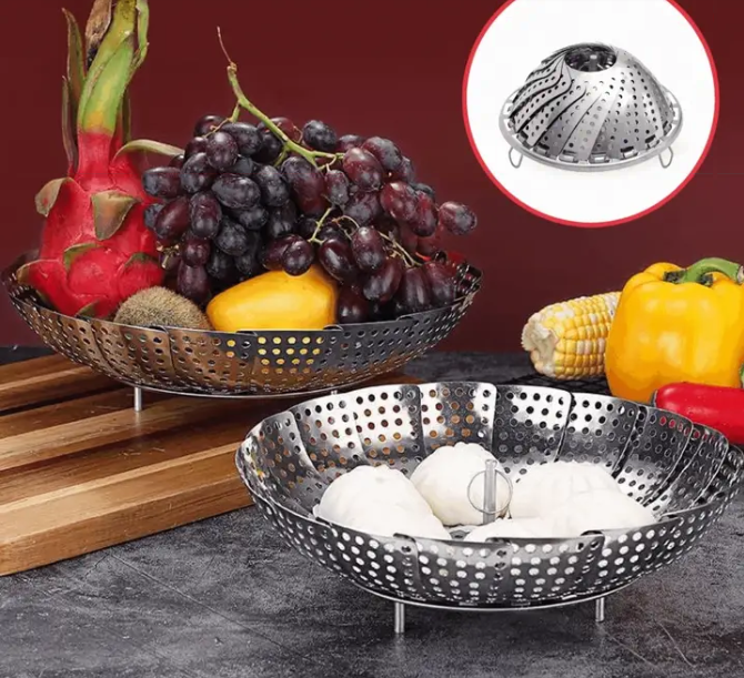 1 + 1 GRATIS - Sită din inox pentru gătit la aburi