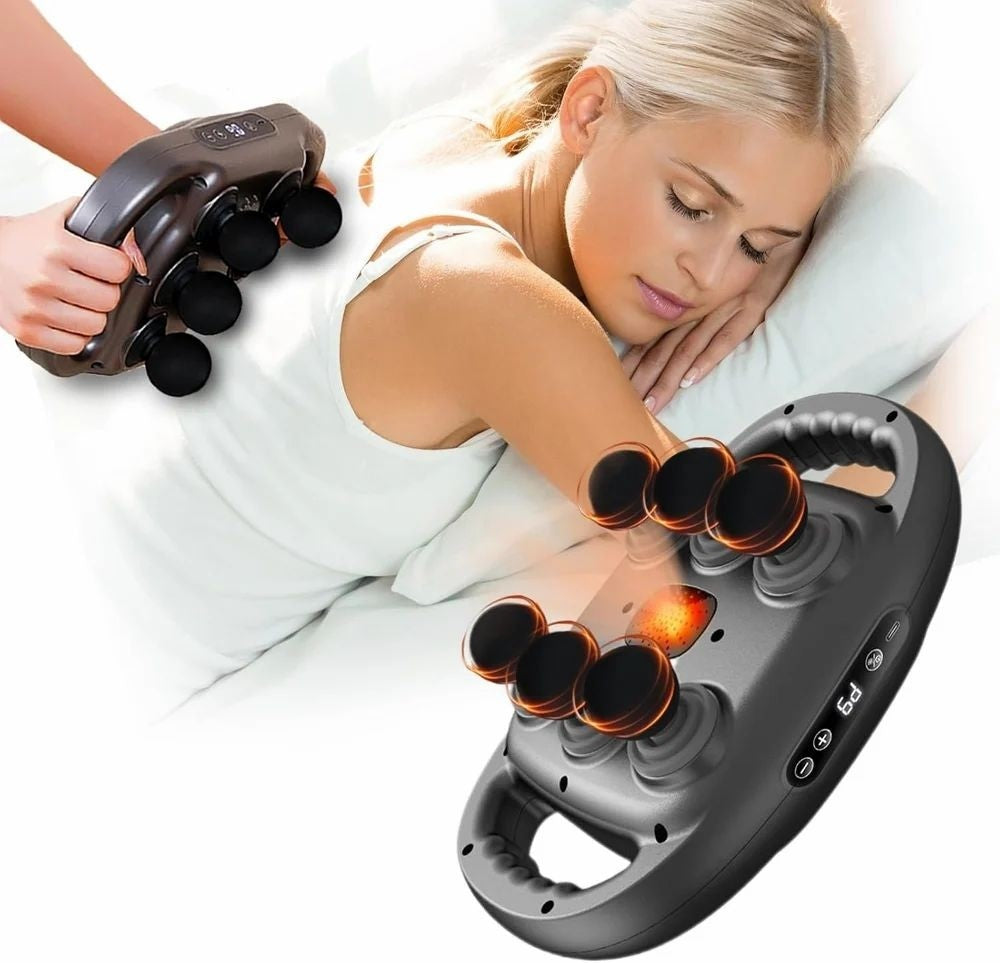 Aparat De Masaj Muscular Profesional | 6 Capete | Afisaj LED | 9 Trepte Viteza | Recuperare Rapida Si Relaxare Profunda