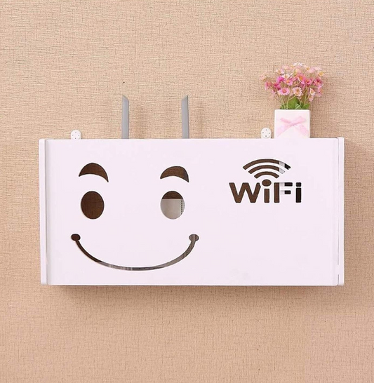 Suport router wireless pentru mascare fire si echipament WIFI, alb