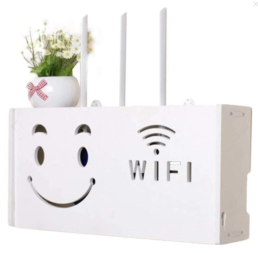 Suport router wireless pentru mascare fire si echipament WIFI, alb
