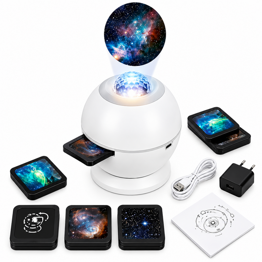 Proiector Galaxy de Veghe cu Discuri Interschimbabile, Proiecție de Stele și Nebuloase, USB
