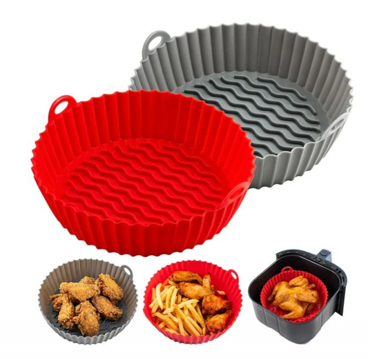1 + 1 GRATIS - Tava silicon pentru Air Fryer friteuza, prajit, copt, multicolor