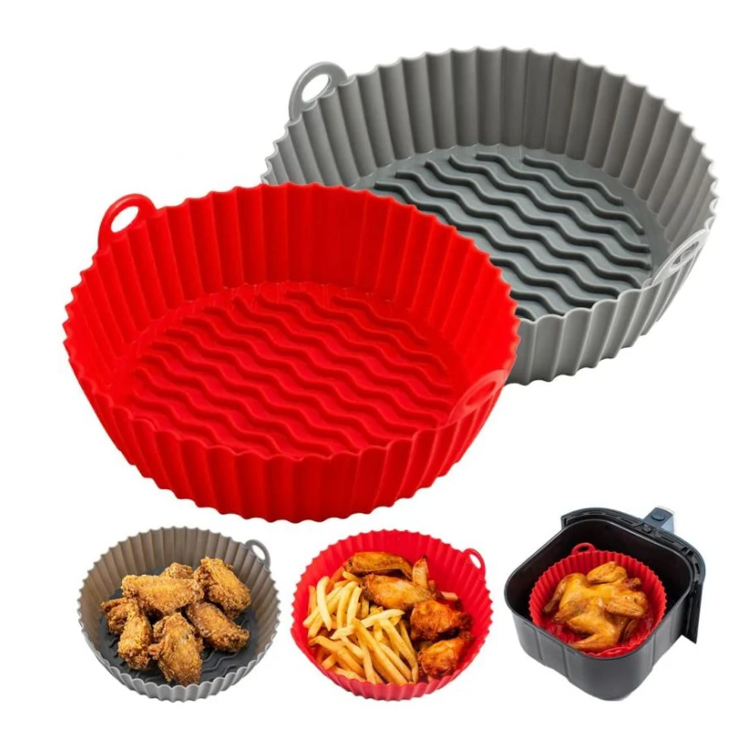 PROMO - Set 4 Tavi silicon pentru Air Fryer friteuza, prajit, copt, multicolor