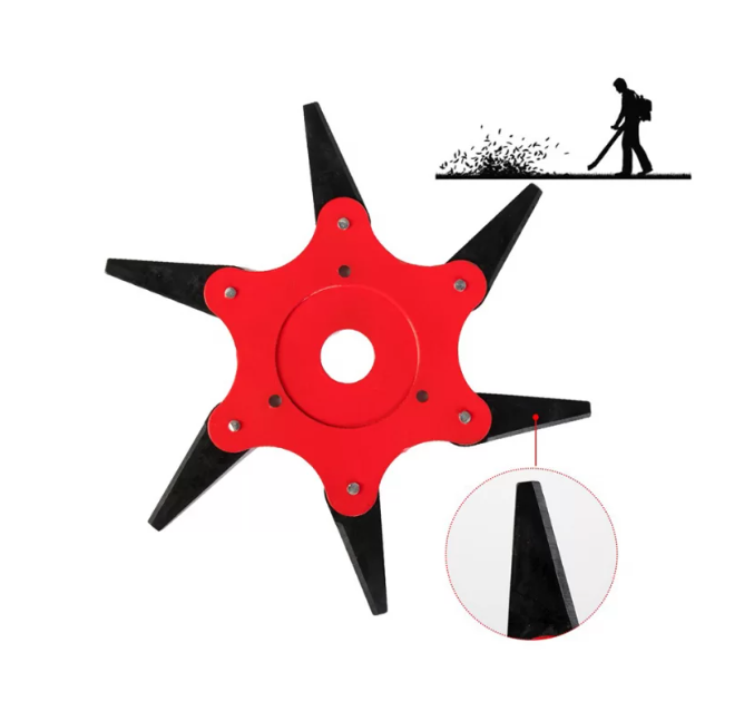 Disc cu 6 cutite pliabile pentru motocoasa, 255x25.4 mm