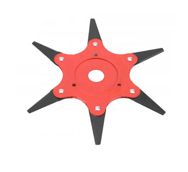 Disc cu 6 cutite pliabile pentru motocoasa, 255x25.4 mm