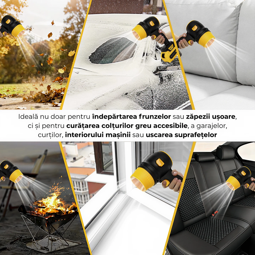 Suflanta Aer Turbo Portabila | 2 Acumulatori 48V | 1050W | 34000 RPM | Compacta
