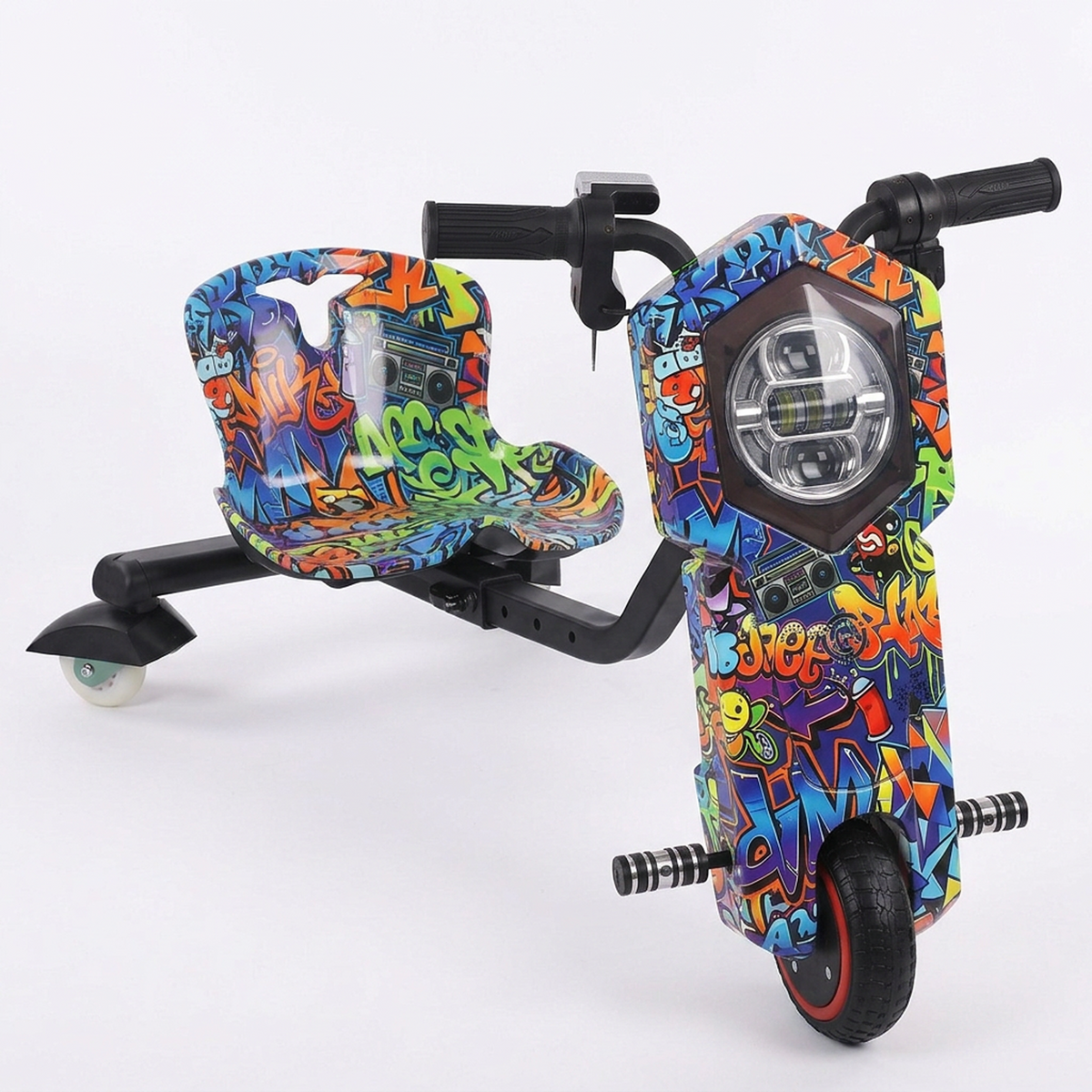 Tricicletă Electrică de Drift pentru Copii 350W, 36V, Bluetooth, LED, Design Graffiti