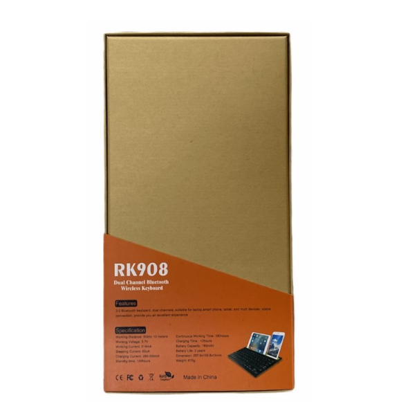 Tastatură Bluetooth cu Suport pentru Tabletă și Telefon, 2 Canale, iOS, Android și Windows