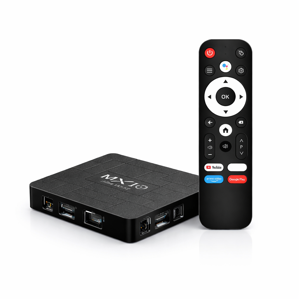 Android TV Box MX10 K2 | Android 13 | 4K | WiFi Dual Band | Telecomanda Vocala | Quad Core | 1.5GB RAM 8GB ROM