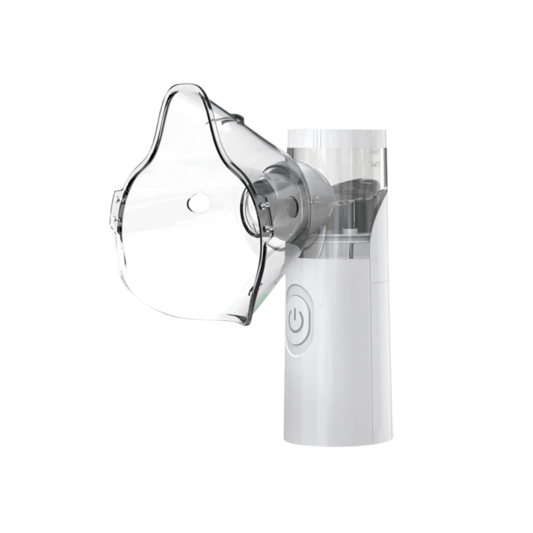 Aparat de Aerosoli Portabil Universal Cu 3 Interfete | Debit 0.2 ml/min | Silentios | Alimentare USB Sau Baterii | Alb