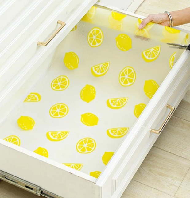 Folie antialunecare sertar, EVA Protective Mat, material impermeabil, 45 x 300 CM, model floral