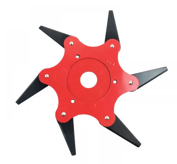 Disc cu 6 cutite pliabile pentru motocoasa, 255x25.4 mm