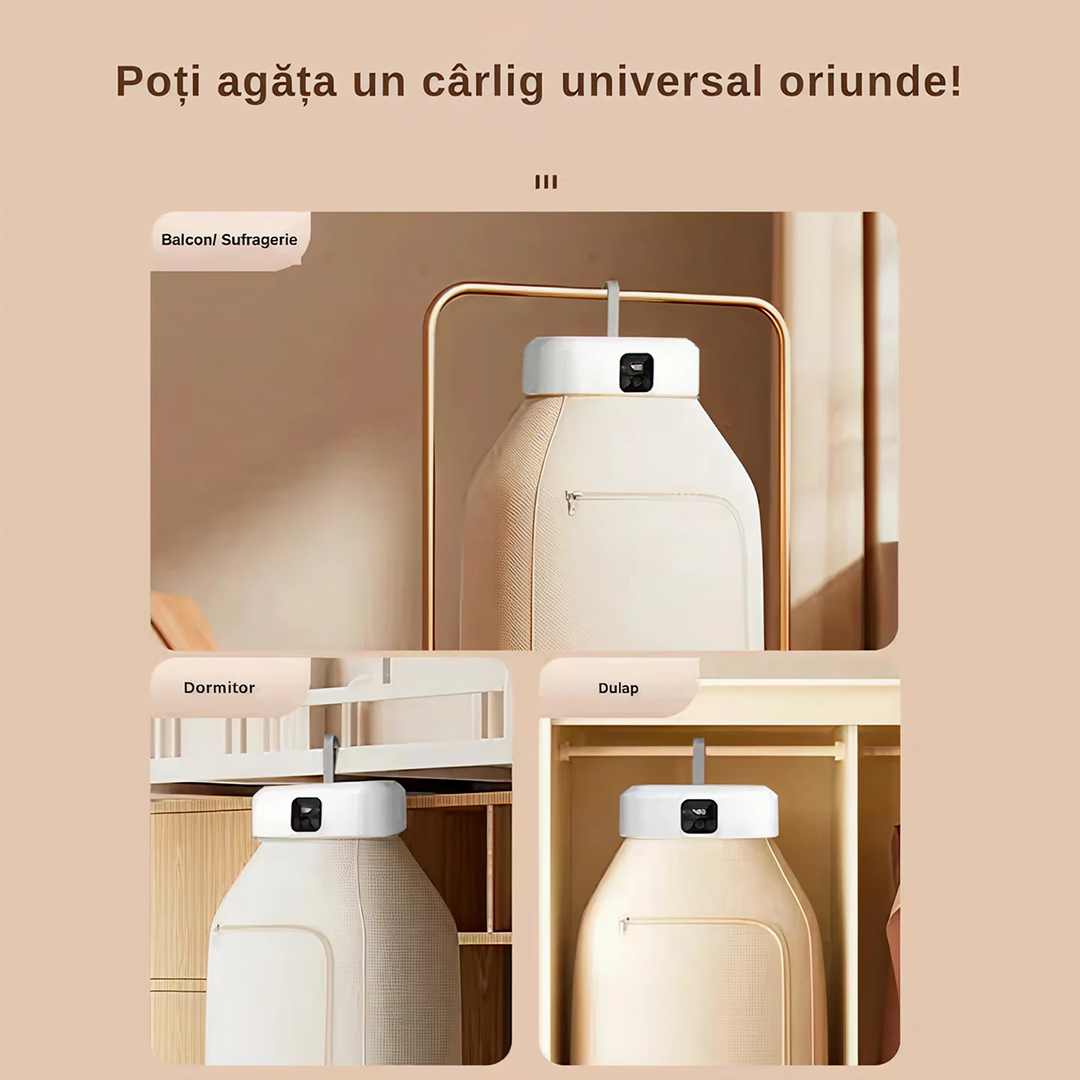 Uscator Electric Portabil 600W | Temporizare 1-8 Ore | Sterilizare UV | Capacitate 10 Kg | Aer Cald 360°