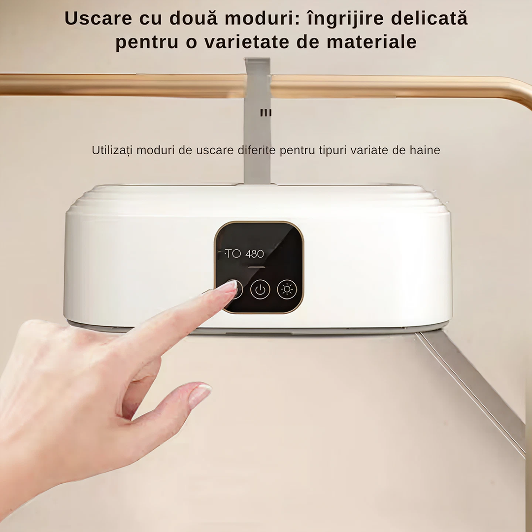 Uscator Electric Portabil 600W | Temporizare 1-8 Ore | Sterilizare UV | Capacitate 10 Kg | Aer Cald 360°