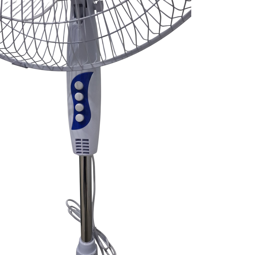 Ventilator cu Picior 40W | Diametru 40cm | Inaltime Reglabila 100-118cm | 3 Trepte Viteza | Oscilatie 90° | Alb | 56.6dB