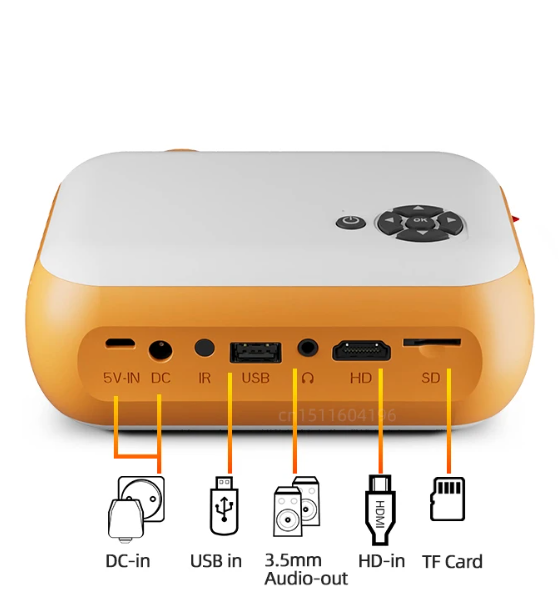 Mini Proiector Portabil cu HDMI, USB și Card, Imagine până la 100 inch, Difuzor Încorporat