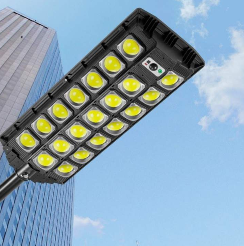 Lampă Stradală Solară 120W cu LED COB, Senzor de Mișcare, Telecomandă și Kit de Montaj