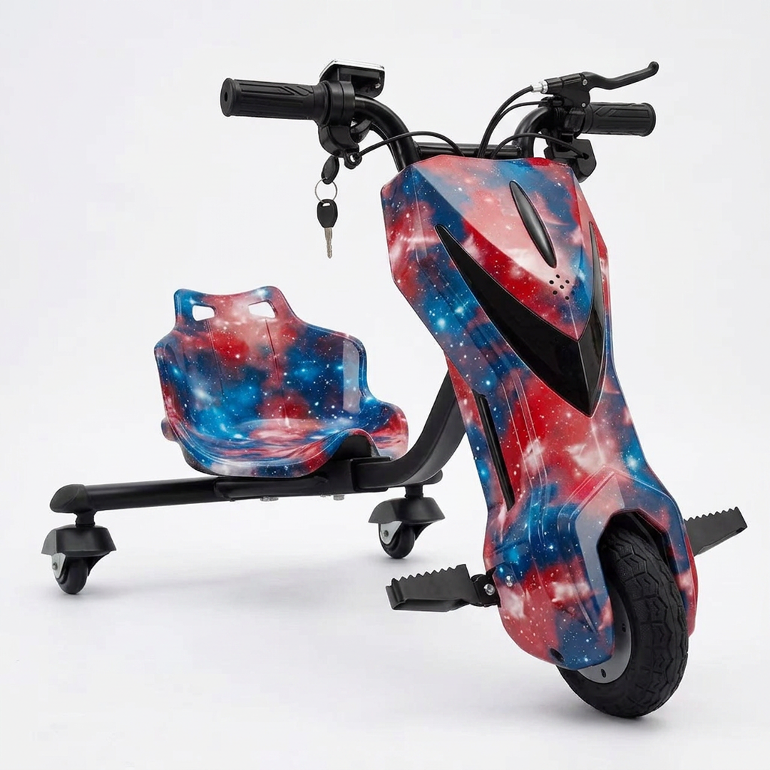 Trotinetă Electrică de Drift pentru Copii 36V, 250W, 3 Roți, Design Galaxy