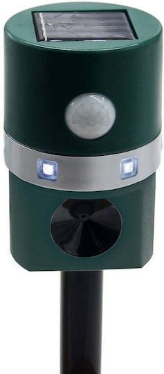 Aparat Solar Ultrasunete Impotriva Daunatorilor - Repelent Solar Animale cu Ultrasunete | Senzor PIR 8m | 6 LED Blit | 22-65kHz | Impermeabil | 3.6V 0.3W | Gradina, Livada, Curte | Verde